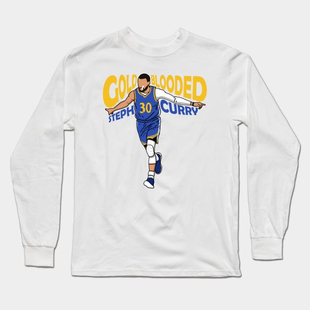 Steph Curry Gold Blooded Long Sleeve T-Shirt by mia_me